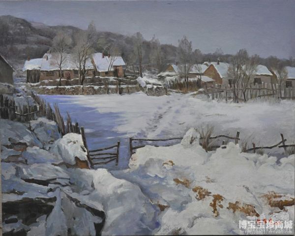 山村雪景 山村雪景